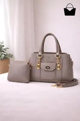 Women's Leather Plain Hand Bag Set in 6 colours.