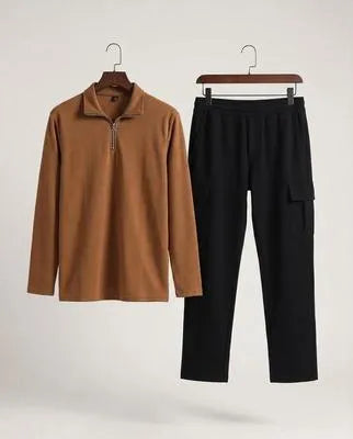 2 Pcs Men's Dri Fit Plain Ziper Track Suit in 5 colours