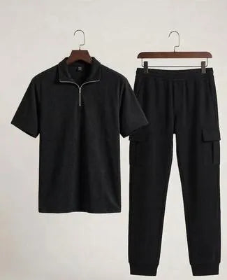 2 Pcs Men's Dri Fit Plain Ziper Track Suit in 5 colours